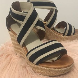Paul Green Blue & White Wedges